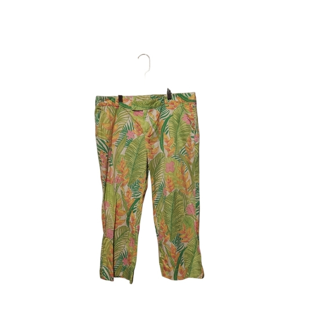 Vintage Y2K Lilly Pulitzer Capri Cropped Pants 10 Floral Resort Preppy Beach